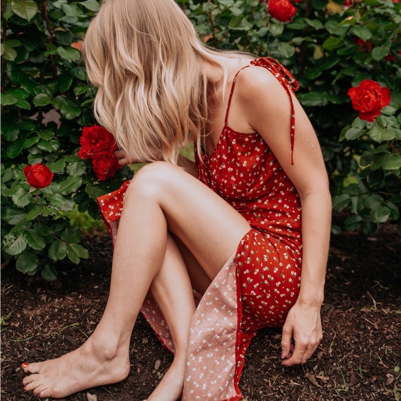 Red boho summer dress - Picture 4 of 6